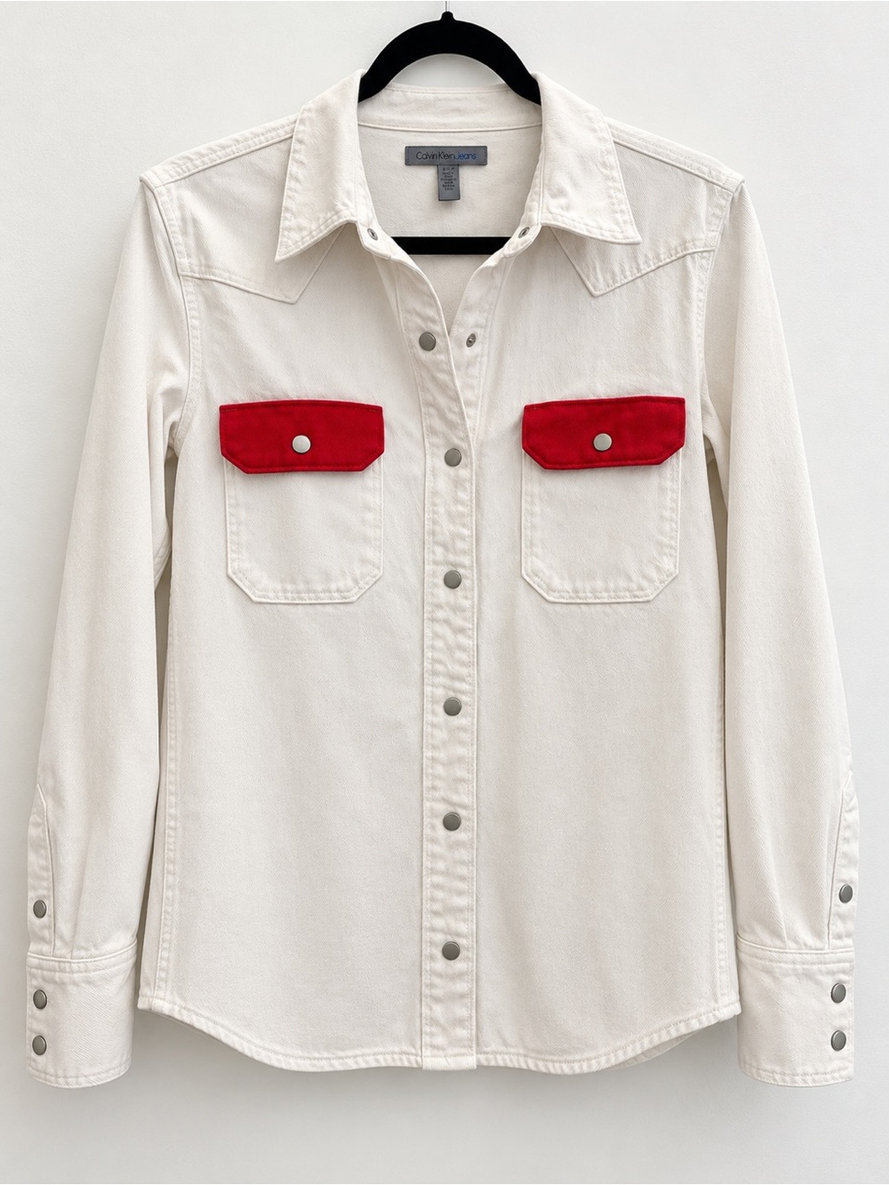 Calvin Klein Jeans White Denim Western Shirt – Size Small